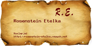 Rosenstein Etelka névjegykártya